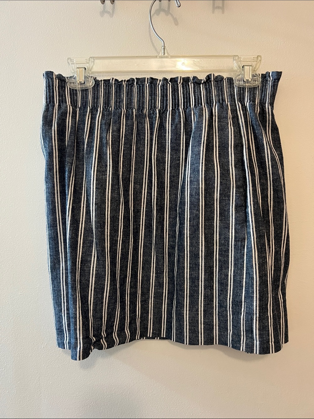 j.crew factory linen blend chambray blue city skirt size 4